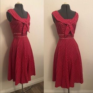 Polka dot swing dress